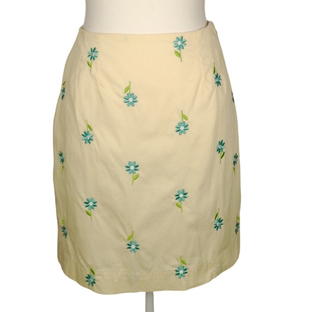 Lilly Pulitzer Women Cream Daisy Embroidered Mini Skirt‎ Size 0